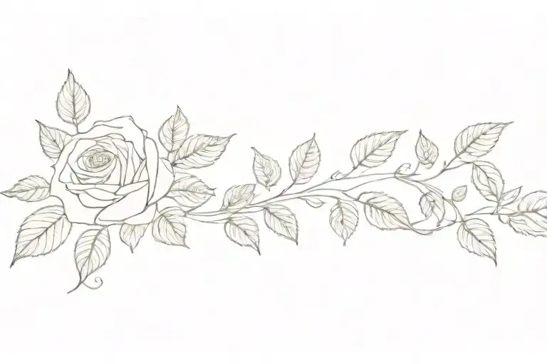 One Rose With Leaves