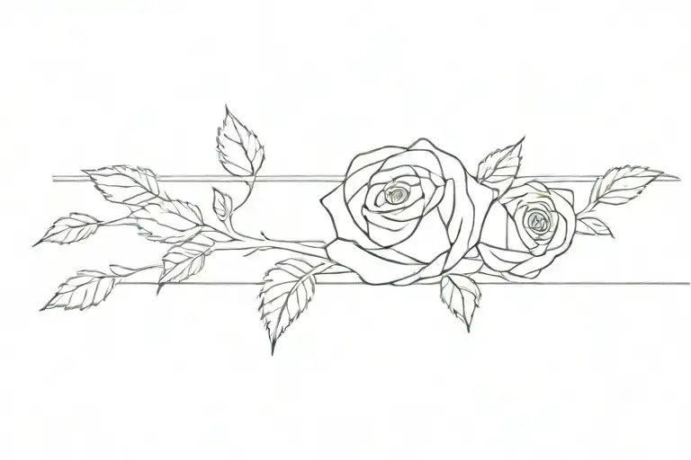 One Rose With Fineline Leaves