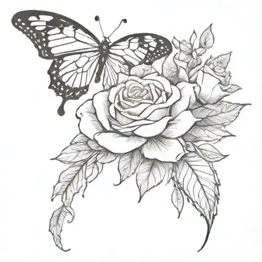 Rose And Butterfly Wings