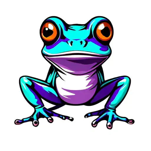 Purple And Teal Frog