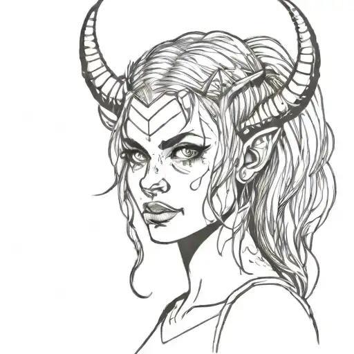 Girl With Demon Horns