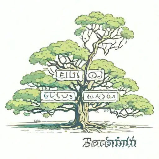 Terebinth Tree Embedded With The Name Ella In Hebrew