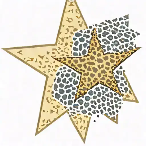A Star With Leopard Print Border