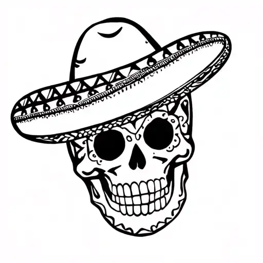 Mexican Sugar Skull With Sombrero