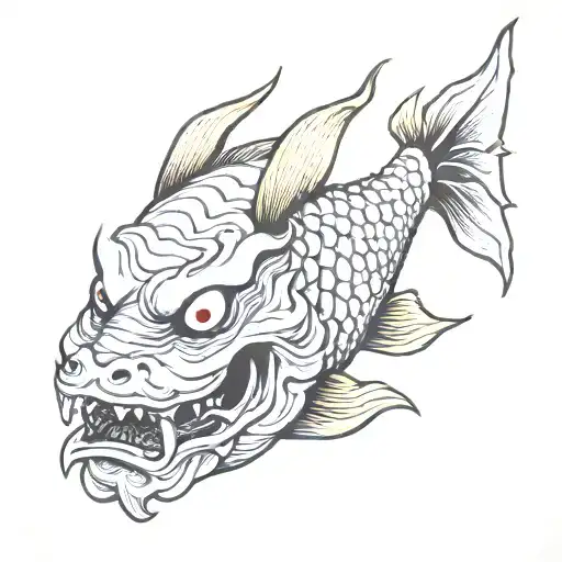 Traditional Japanese Koi Fish Hannya Mask