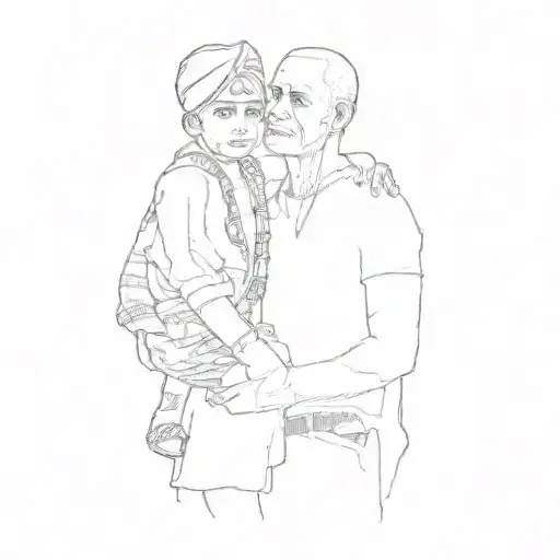 An Indian Man And His Son