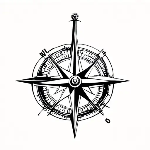 Compass With Sword Piercing