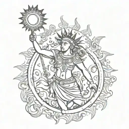 Apollo Genderless Sun God With Fire And Sun Details Music Dance Detailed Circular Shape