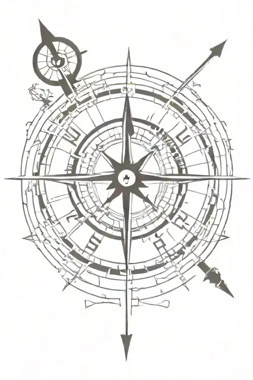 Compass And Time And Arrow Going