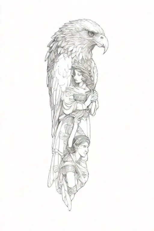 A Woman And An Eagle