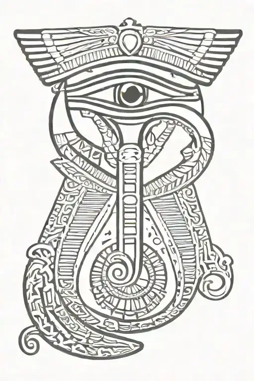 Egyptian Ankh Symbol With Eye Of Ra