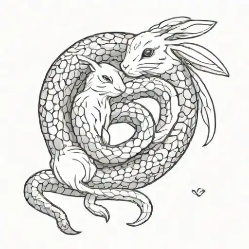 Snake And Bunny Love