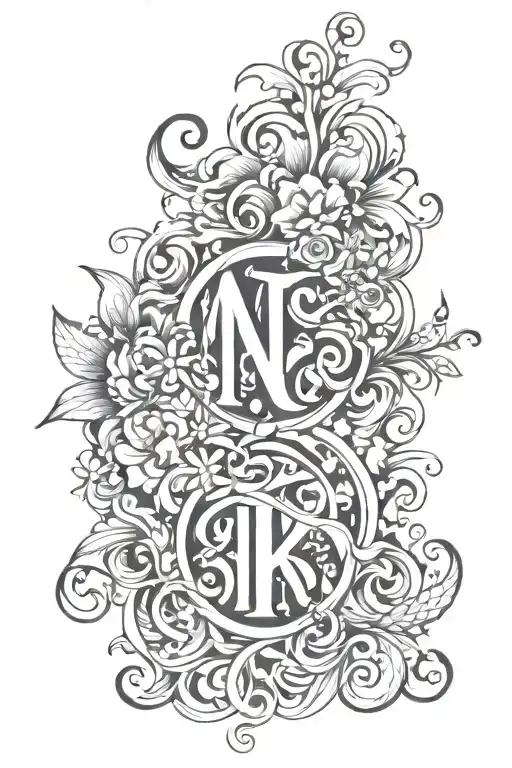 Mini Tatto With N And K Hidden Within The Design