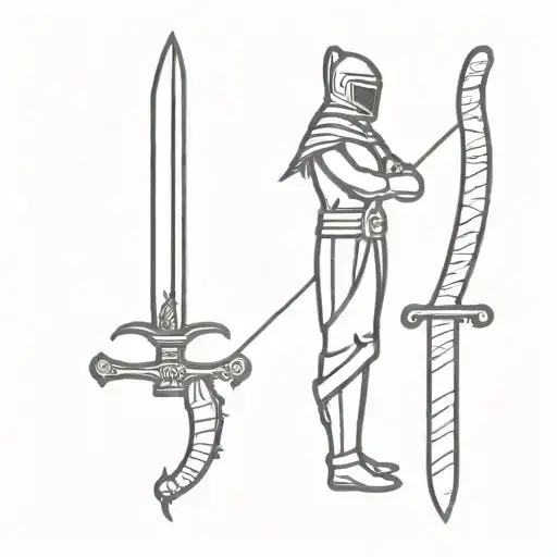 Medieval French Warrior Wielding A Sword