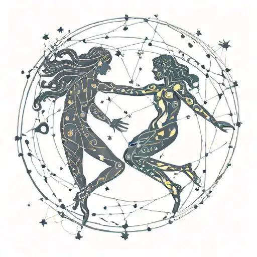 Virgo And Pisces Constellation Intertwined