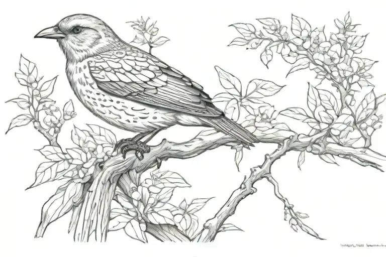 Detailed Bird Perched
