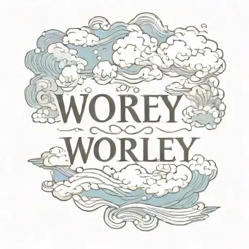 Last Name 'Worley' With Cloud Background Black