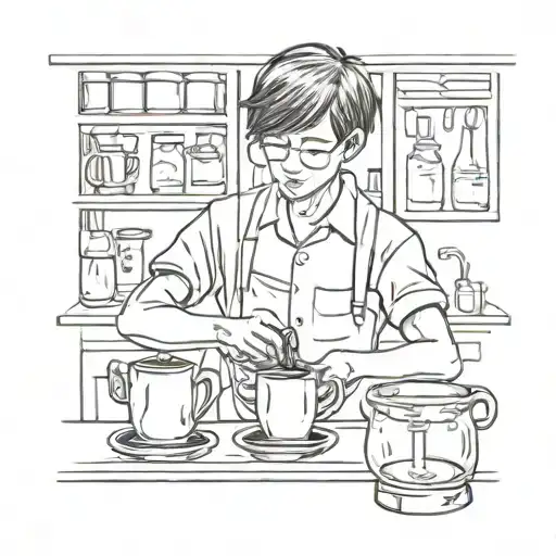 A Boy Make Drinks Coffee