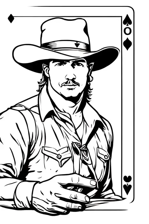 Cowboy Holding A Ace Of Spades Card