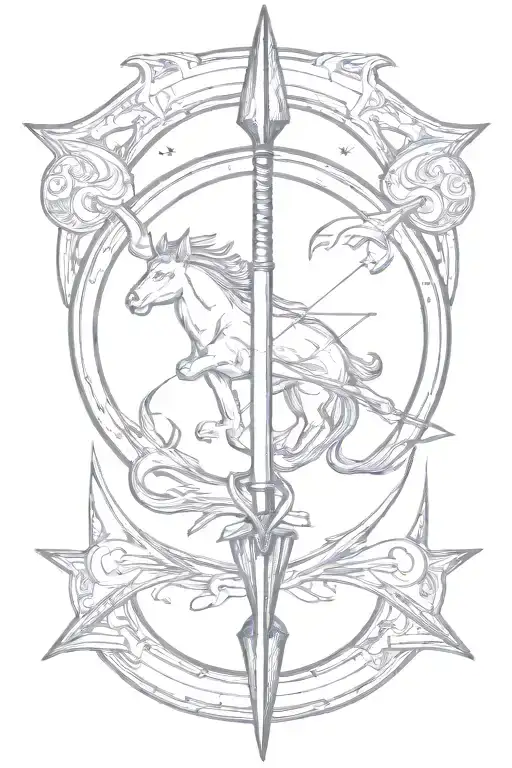 Sagittarius Arrow With Taurus Sign