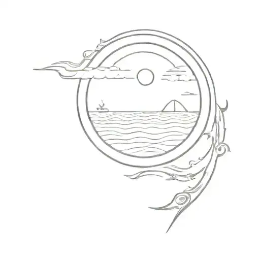 Sun And Ocean Scene With Sagar Name Written Inside