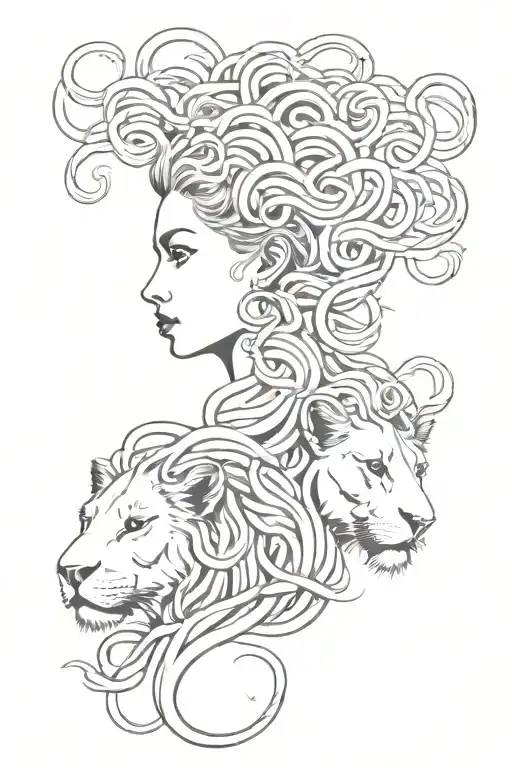 Medusa Holding A Lioness