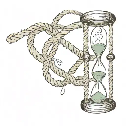 Hourglass Made Of Ropes With A Compass