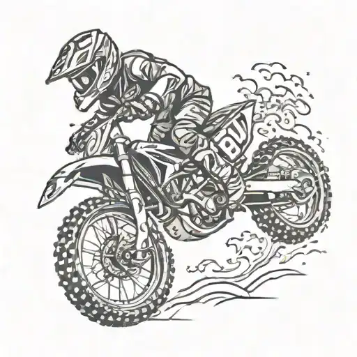 Demon Dirtbike Rider Doing A Wheelie
