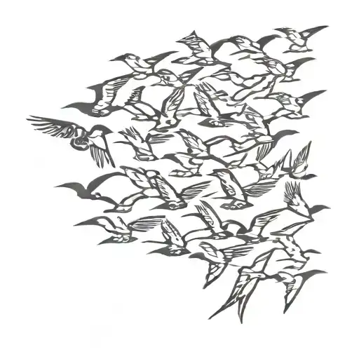 Black Flock Of Birds