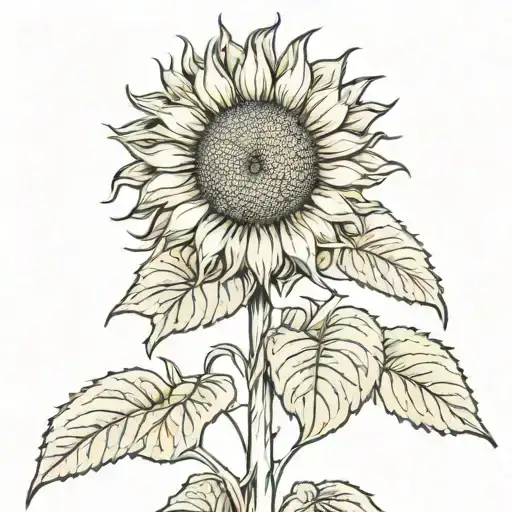 Sunflower Below The The Sun Setting