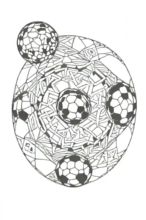Soccer Ball Surrounded By Symmetrical Pattern