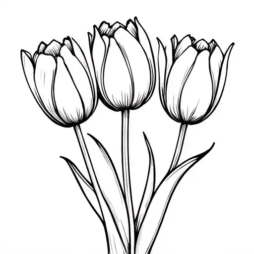 5 Tulips Fine Line