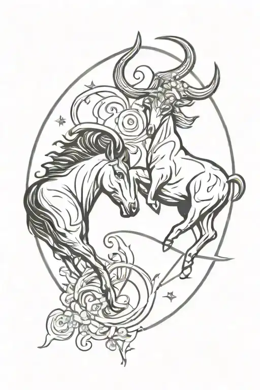 Taurus And Virgo Sign Mixed Together Symbolizing Your Love