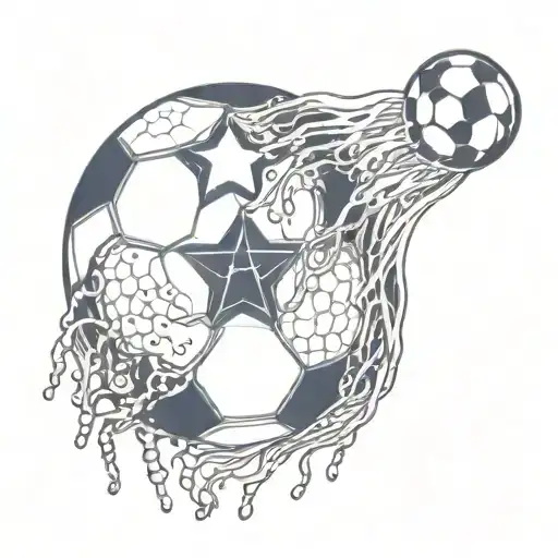 A Soccer Ball Morphing Into A Jellyfish With Tottenham Hotspurs Colors In A Dotwork Style