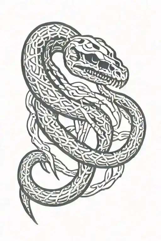 A Snake Chocking Skeleton Hand