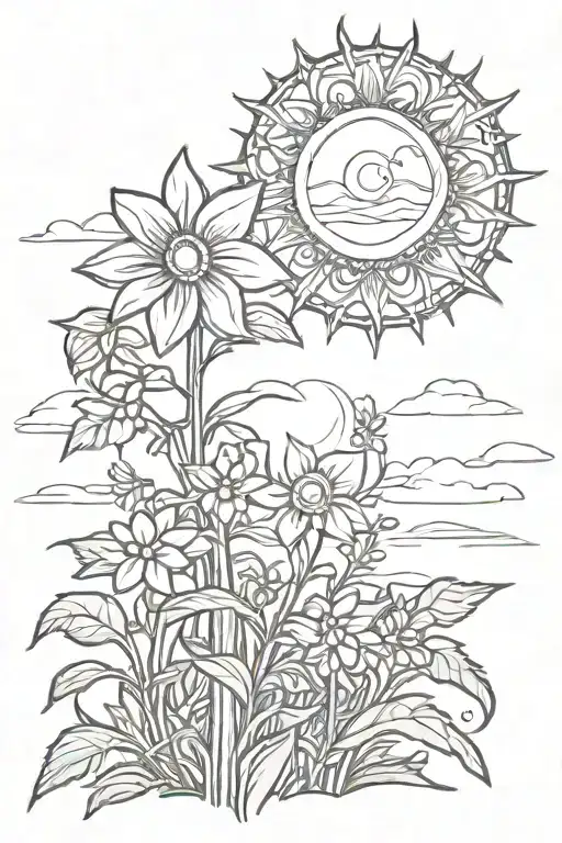 Rapunzal Flower And Sun Rising