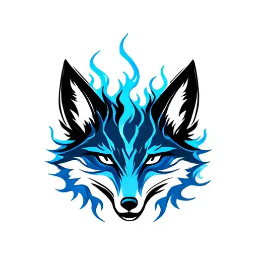 Fox Mask Blue Flames
