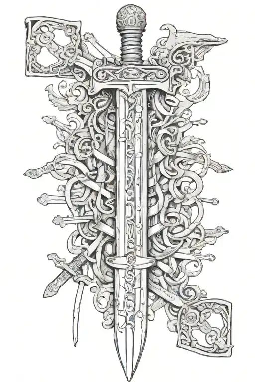 Sword Made Out Of Roman Numerals