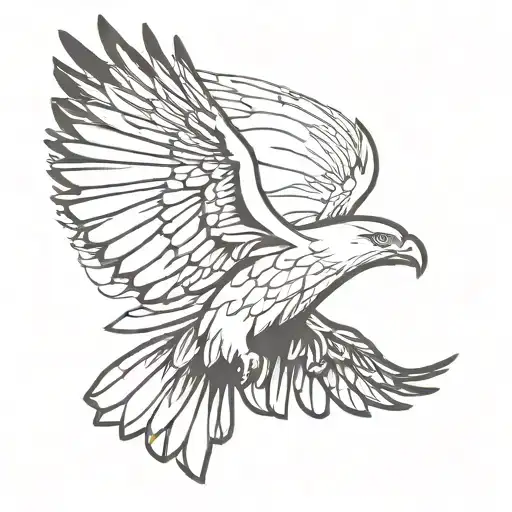 Open Wing Eagle Flying