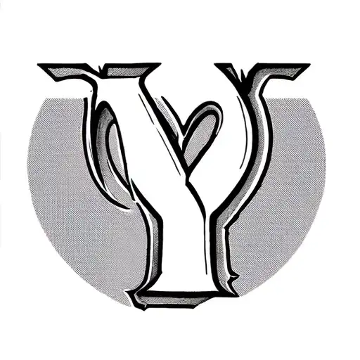 Letter Y With A Heart For A Male