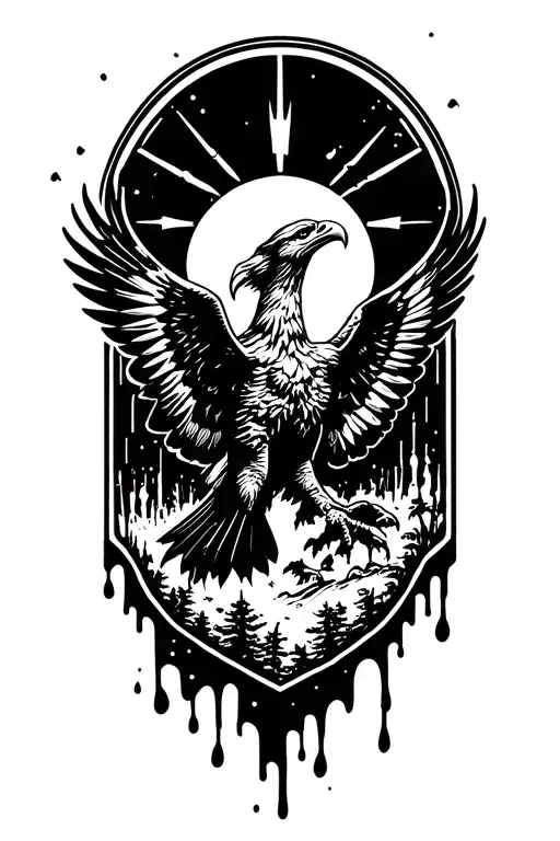 Flying Eagle Lighting Trees Sand Timer Melting