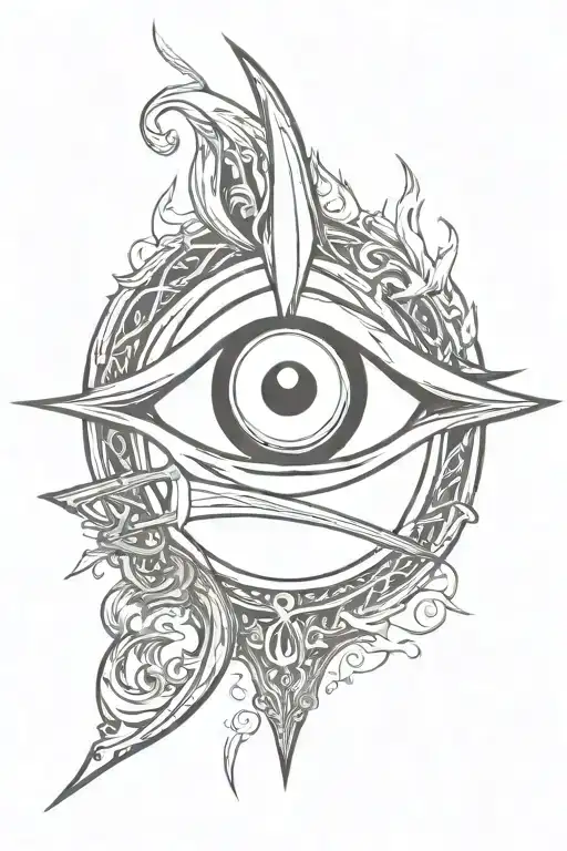 Lucifer's Eye With A Sword Going