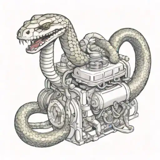 Snake With Car Engine