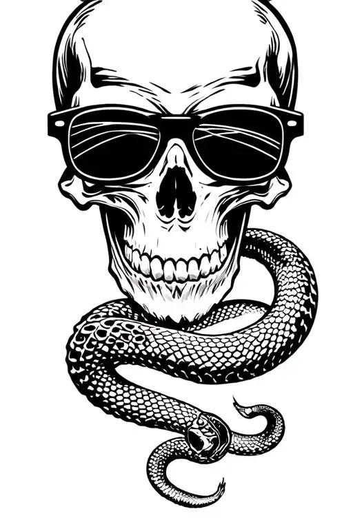 Skull With Pit Viper Sunglasses