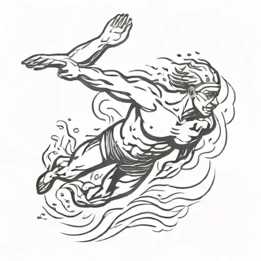 Male Swimmer Diving