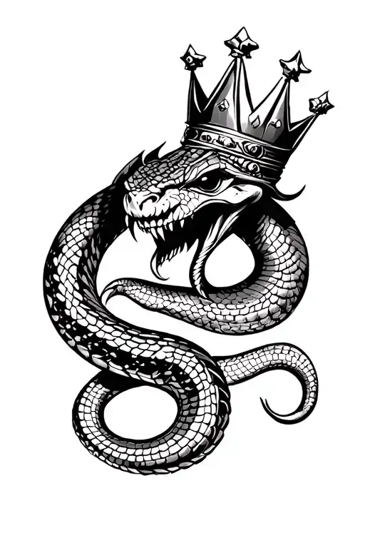 Evil Royal Cobra With A Crown On His Head