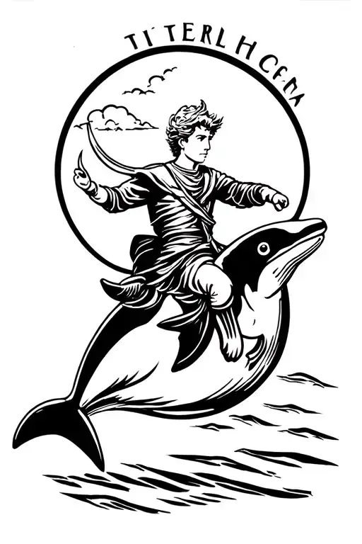 Little Prince Riding Dolphin