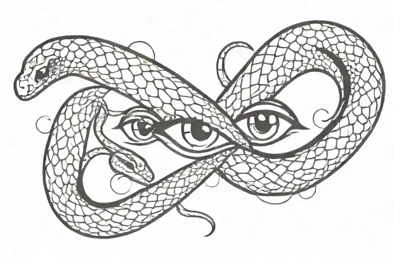 Eyes With Snake Running Through