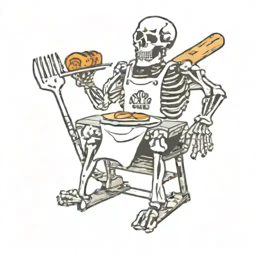 Skeleton With Number 1 Dad Apron Working The Traeger