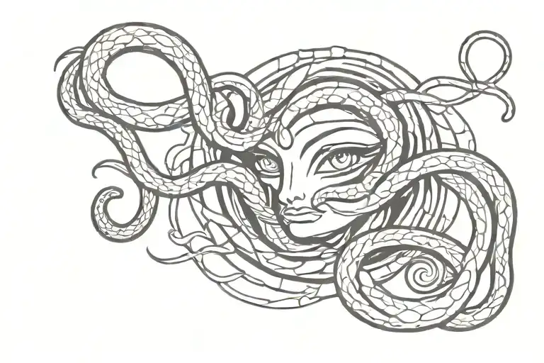 Medusa Eyes With Snake Running Through